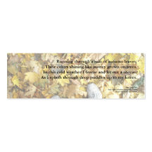 'Rain of Autumn Leaves' poetry bookmark Business Card Templates