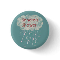 Rain of Love Shower Guest Custom Button Blue