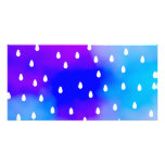 Rain with blue and purple cloudy sky. customized photo card