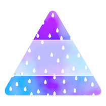Rain with blue and purple cloudy sky. triangle sticker