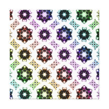 Rainbow Alien Eye Fractal Art Pattern Canvas Print