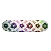 Rainbow Alien Eye Fractal Art Pattern Skateboard Decks