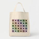 Rainbow Alien Eye Fractal Art Pattern Tote Bags