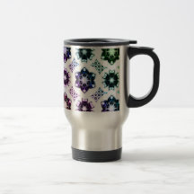 Rainbow Alien Eye Fractal Art Pattern Travel Mug