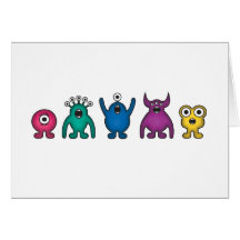 Rainbow Alien Monsters Card
