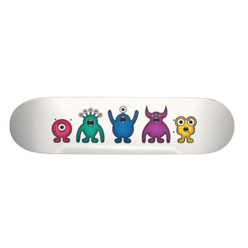 Rainbow Alien Monsters Custom Skateboard