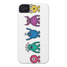 Rainbow Alien Monsters iPhone 4 Cover