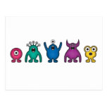 Rainbow Alien Monsters Postcard