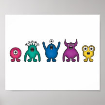 Rainbow Alien Monsters Posters