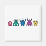 Rainbow Alien Monsters Refrigerator Magnet