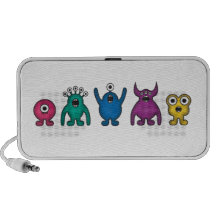 Rainbow Alien Monsters Travel Speakers