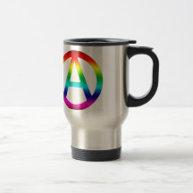 Rainbow Anarchy Symbol Coffee Mugs