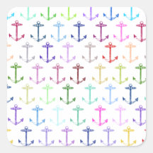 Rainbow anchor pattern sticker