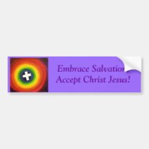 Rainbow and Cross Salvation Bumper Sticker
