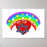 Rainbow and Jewish Stars Posters