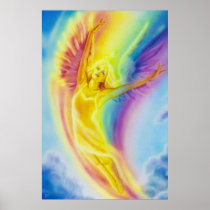 Rainbow Angel by Lisa Iris Posters