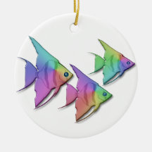 Rainbow Angel Fish Christmas Tree Ornaments