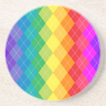 Rainbow Argyle Pattern coasters