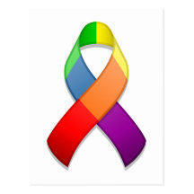 Rainbow Awareness Ribbon II Postcard
