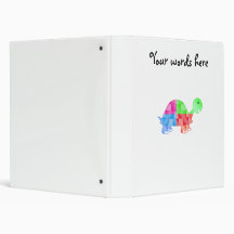 Rainbow baby turtle vinyl binder