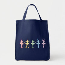 Rainbow Ballerinas Tote Bags