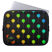 Rainbow Balloons: Monogram Laptop Sleeve
