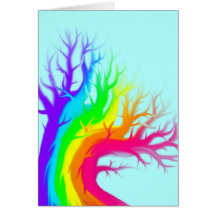 Rainbow Bare Tree Card