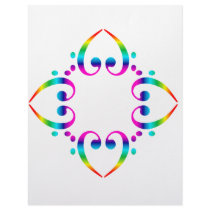 Rainbow Bass Clef Flower