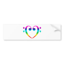 Rainbow Bass Clef Heart