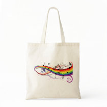 Rainbow Black Musical Notes Bag
