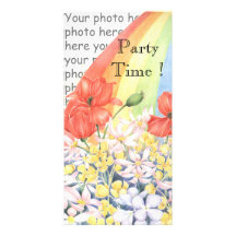 Rainbow Blooms Photo Card Template