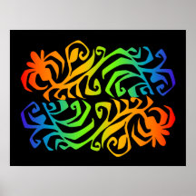 rainbow branches print