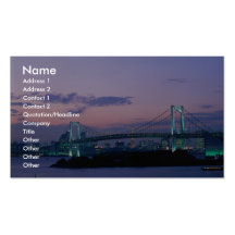 Rainbow Bridge crossing Tokyo Bay, Japan Business Card Template