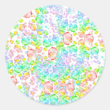 Rainbow Bubbles Round Sticker