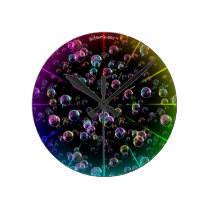 Rainbow bubbles wall clock wall clocks
