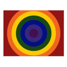 Rainbow Bullseye Postcards