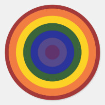 Rainbow Bullseye Stickers
