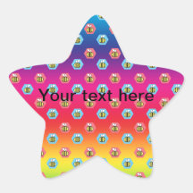 Rainbow bumblebee pattern star stickers
