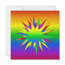 Rainbow Burst invitation, customize