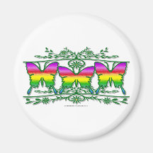 Rainbow Butterfly Band Fridge Magnets