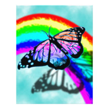 Rainbow Butterfly Custom Letterhead