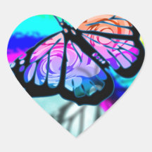 Rainbow Butterfly Heart Sticker