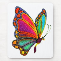 Rainbow Butterfly Mouse Pads