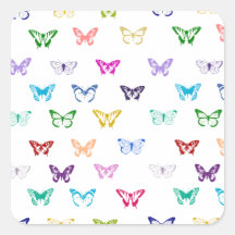Rainbow butterfly pattern sticker