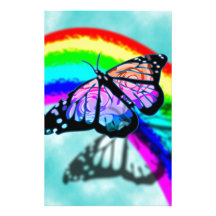 Rainbow Butterfly Stationery Design