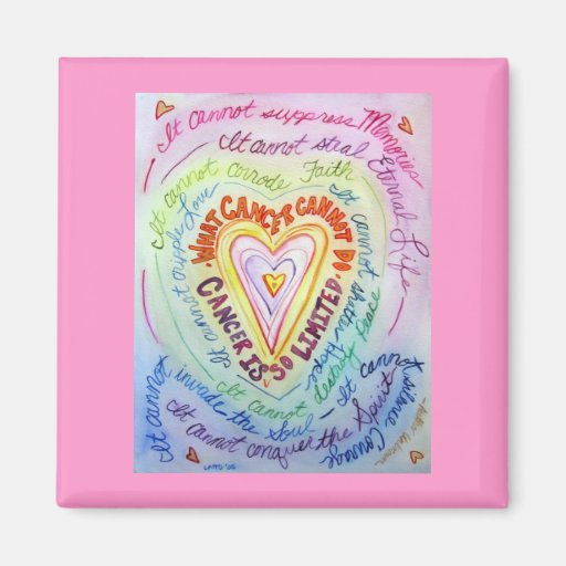Rainbow Cancer Heart Magnet