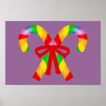 Rainbow Candy Canes Poster