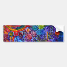 Rainbow Candy Colourful Swirls Art Design Bumper Sticker