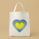 Rainbow Candy Heart Organic Grocery Tote Bag
