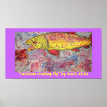 rainbow chasing fly poster